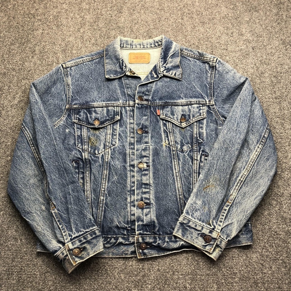 Vintage Levi's Jacket Mens 42 Blue Denim Trucker Button Front USA 70505-0216